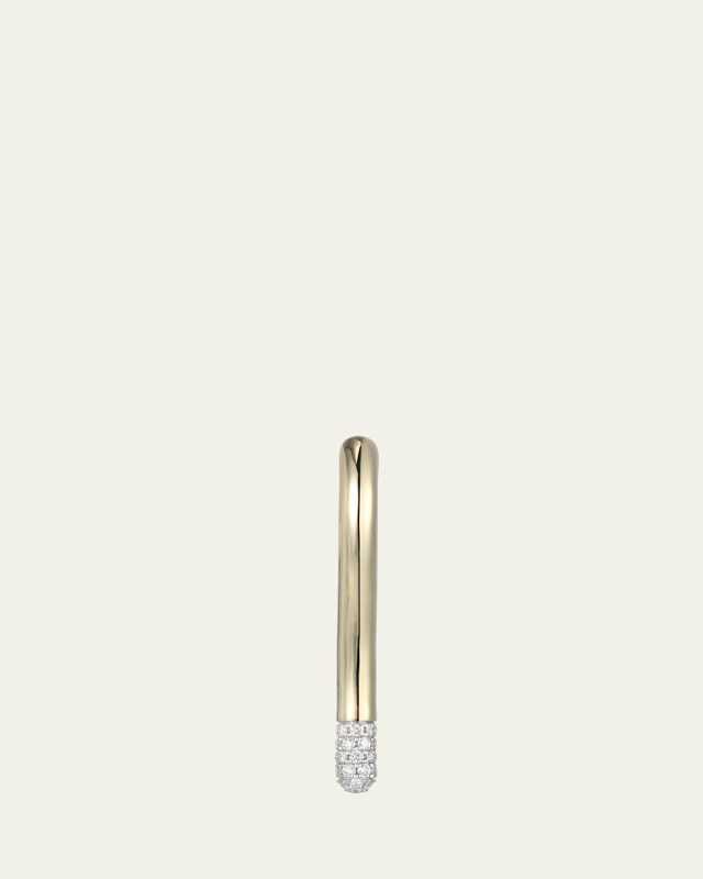 14K Two-Tone Gold Medium Tube Diamond Earrings